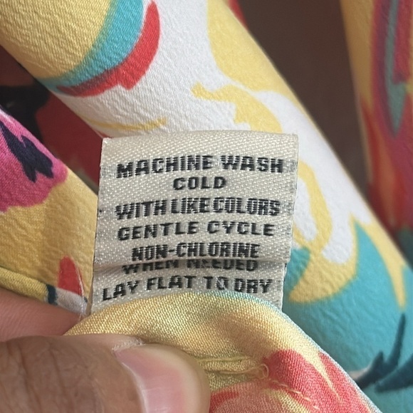 CAFFE MARRAKESH Vintage Yellow Floral 3/4 Puff Sleeve Button Down Blouse Size 1X - Picture 6 of 7